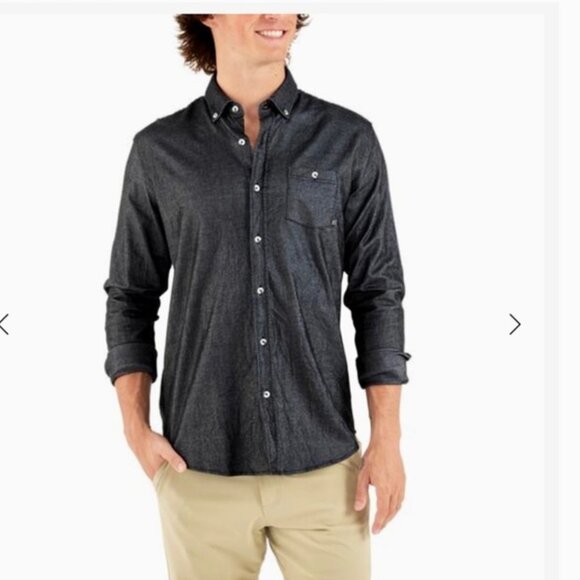 FREE FLY Sullivan Button down Shirt Mens SZ XL Gray Bamboo Performance stretch - Picture 1 of 12